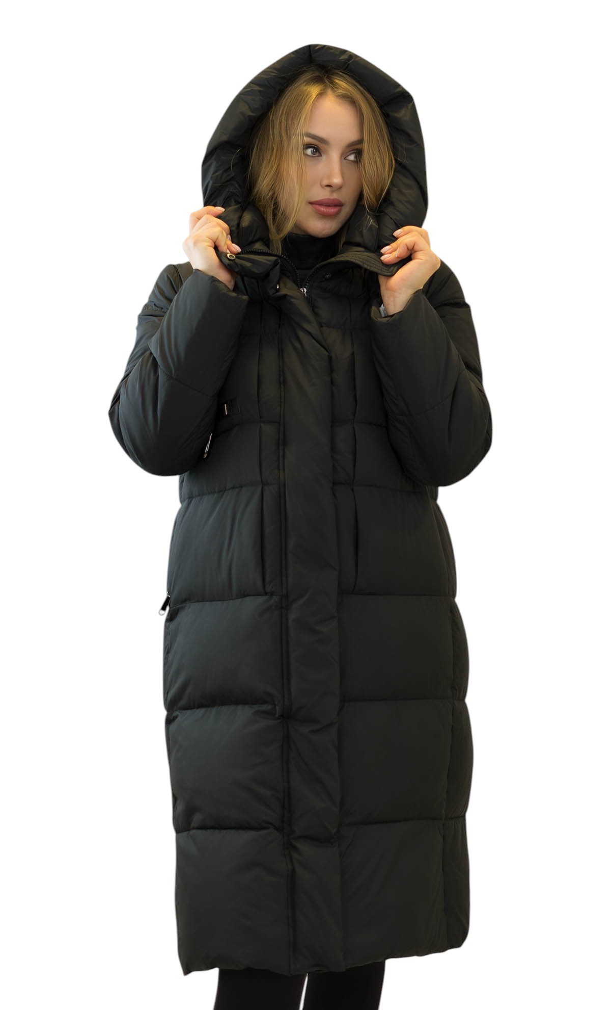Pflegeleichter Winterparka Vera langer Damenmantel Schwarz