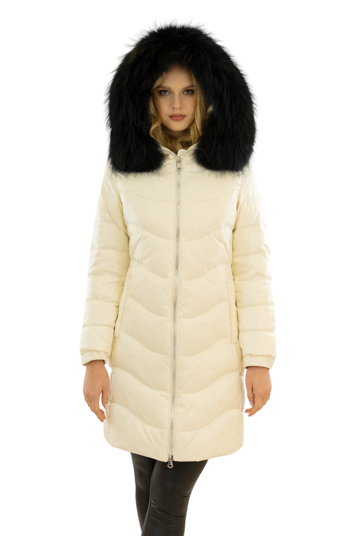 damen winterjacke mit daunen und pelzkragen finnraccoon parka jacke