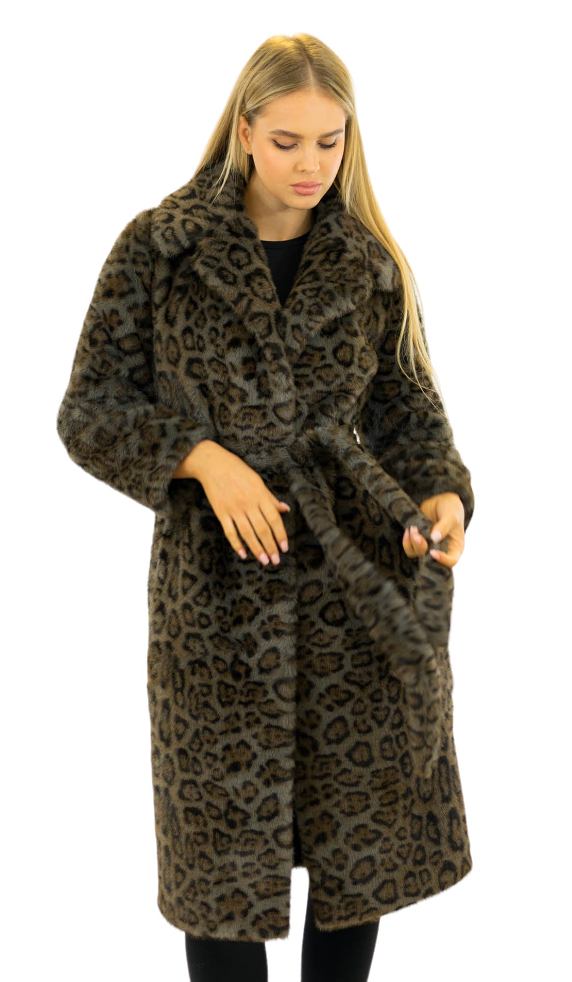 Lange Leoparden Kunstpelz Mantel Fake Fur Coat Mobwife Aesthetic