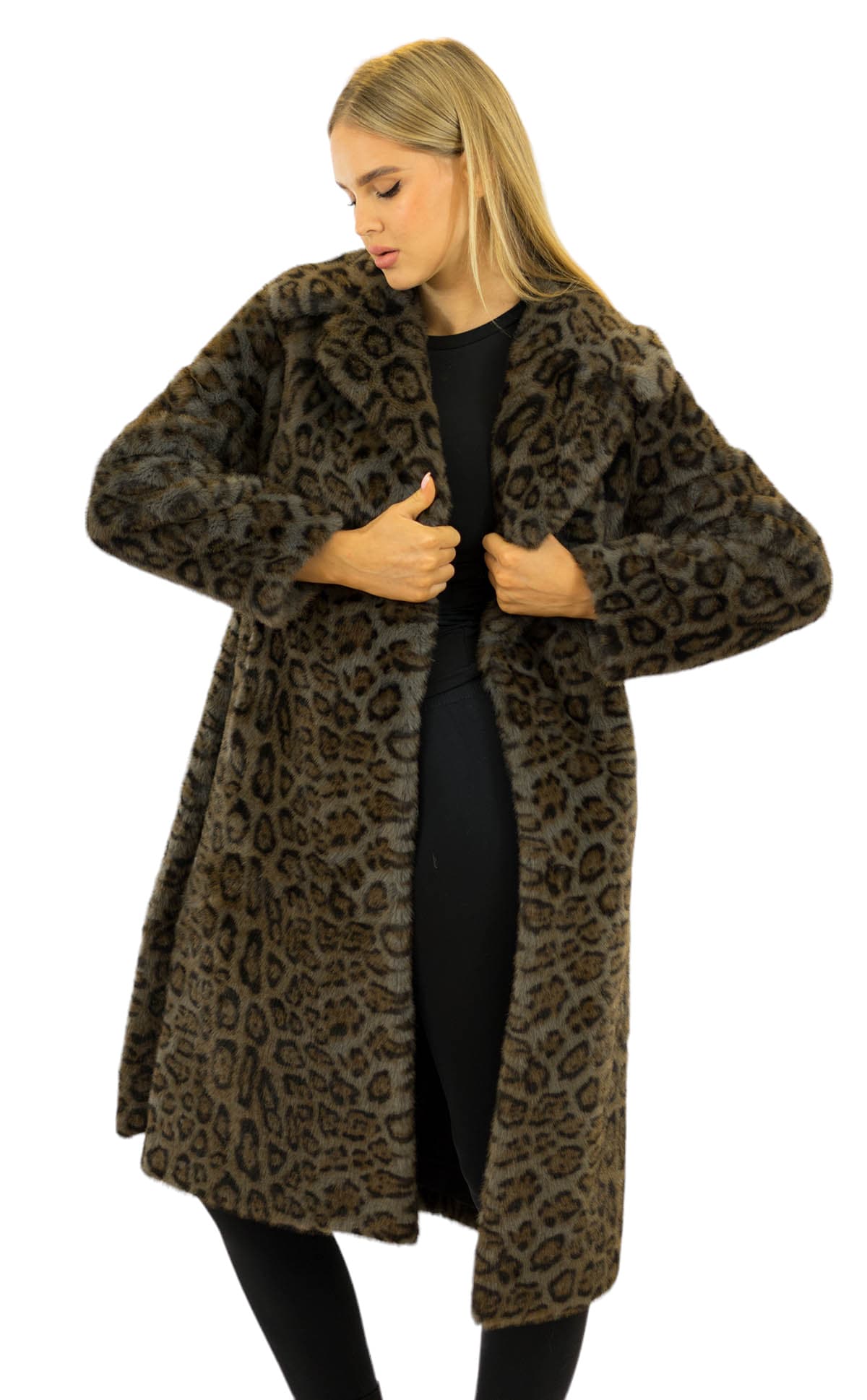 Webpelzmantel Webpelz Kunstfellmantel Faux Fur Coat Animal Print