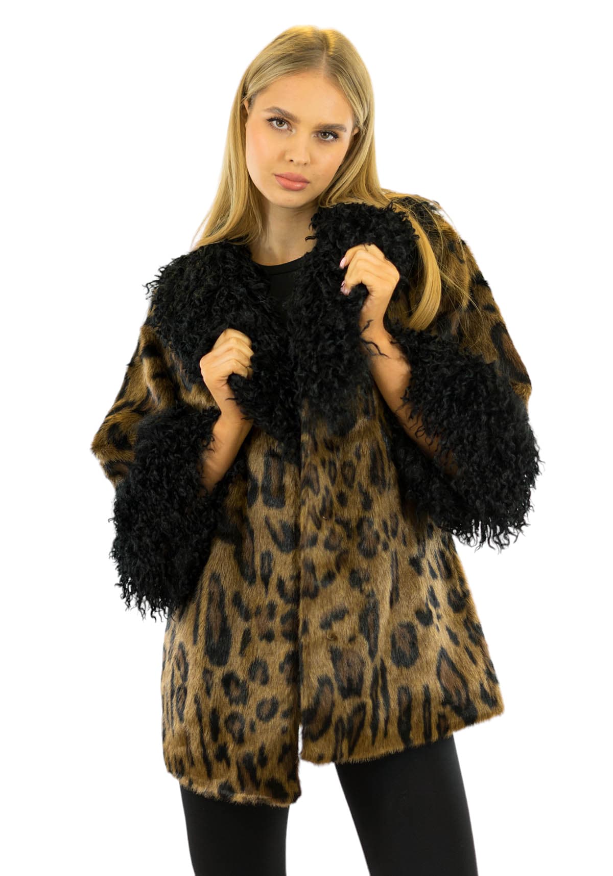 Fake Fur Leopard Look Mobwife Pelzjacke