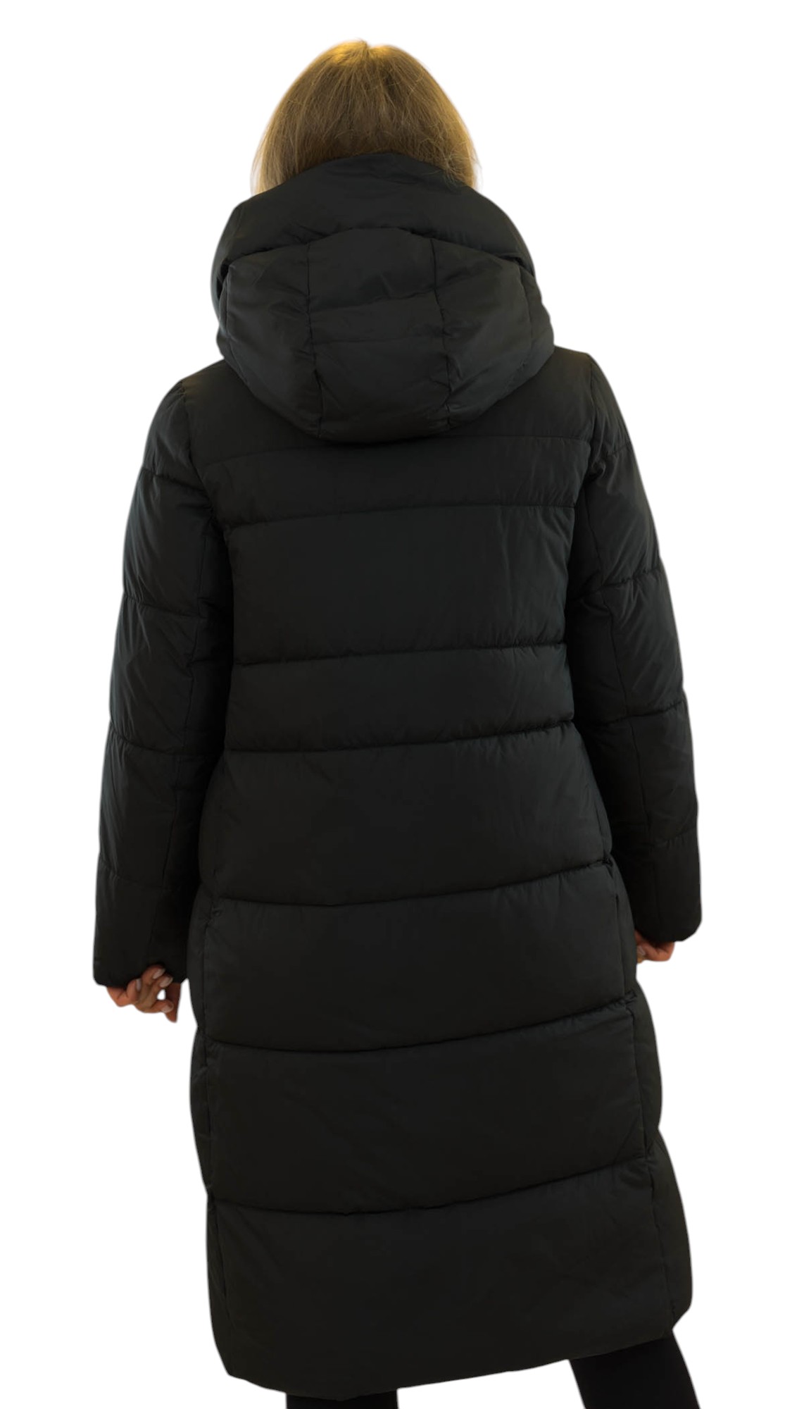 Vera Parka mit Kapuze gesteppter Damenmantel Schwarz
