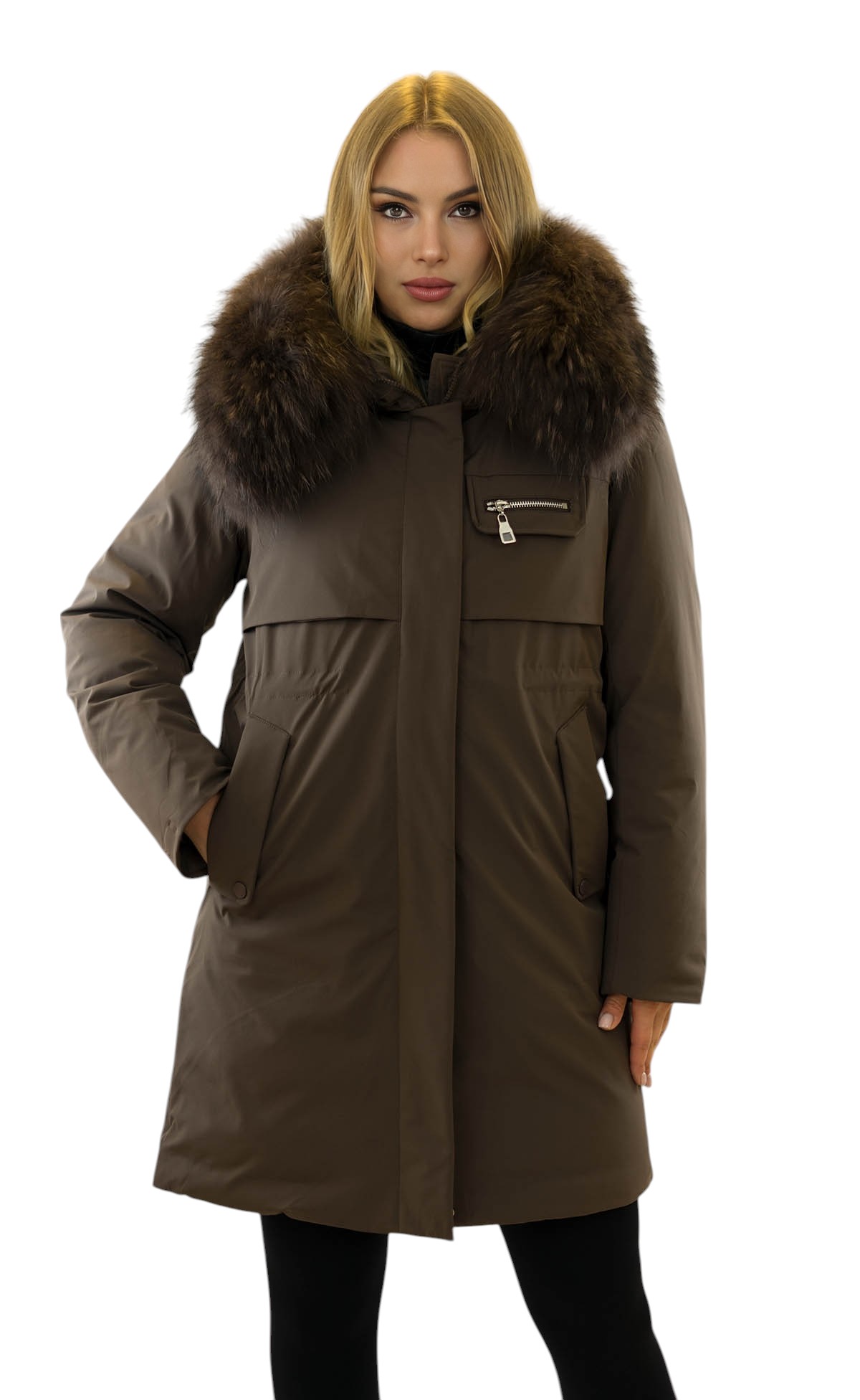 Pelzparka mit warmem Futter und Echtpelzkragen Finnraccoon