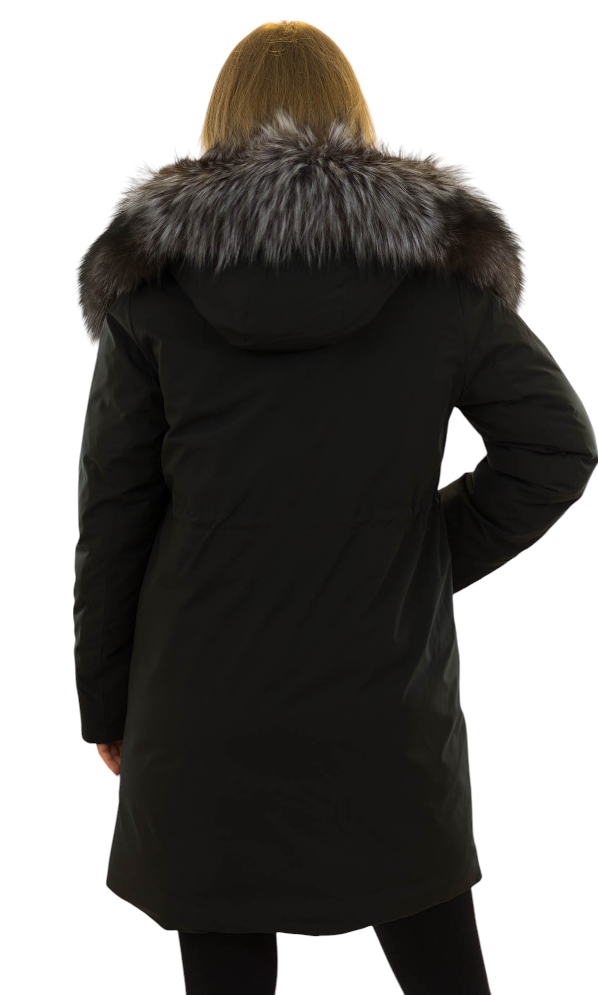 Echtpelzparka Winterparka Andrea Schwarz mit Echtfell