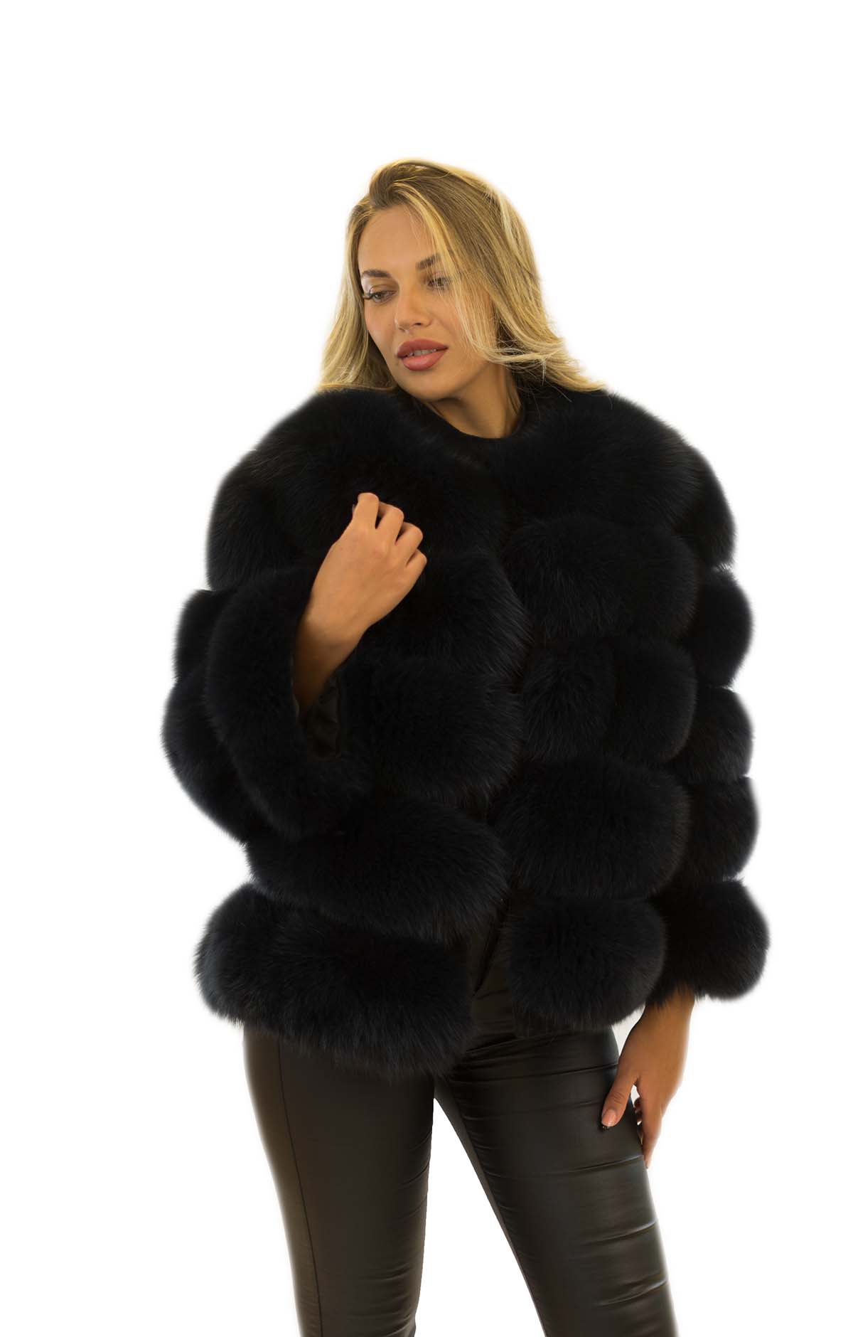 Fuchsjacke Pelzjacke aus Blaufuchs Damenjacke Bluefrost Fur Gilet