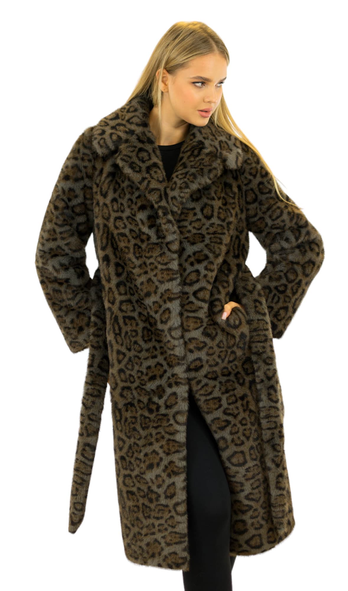 Pelzmantel Leomuster Leomantel Leopard Print Vintage Coat