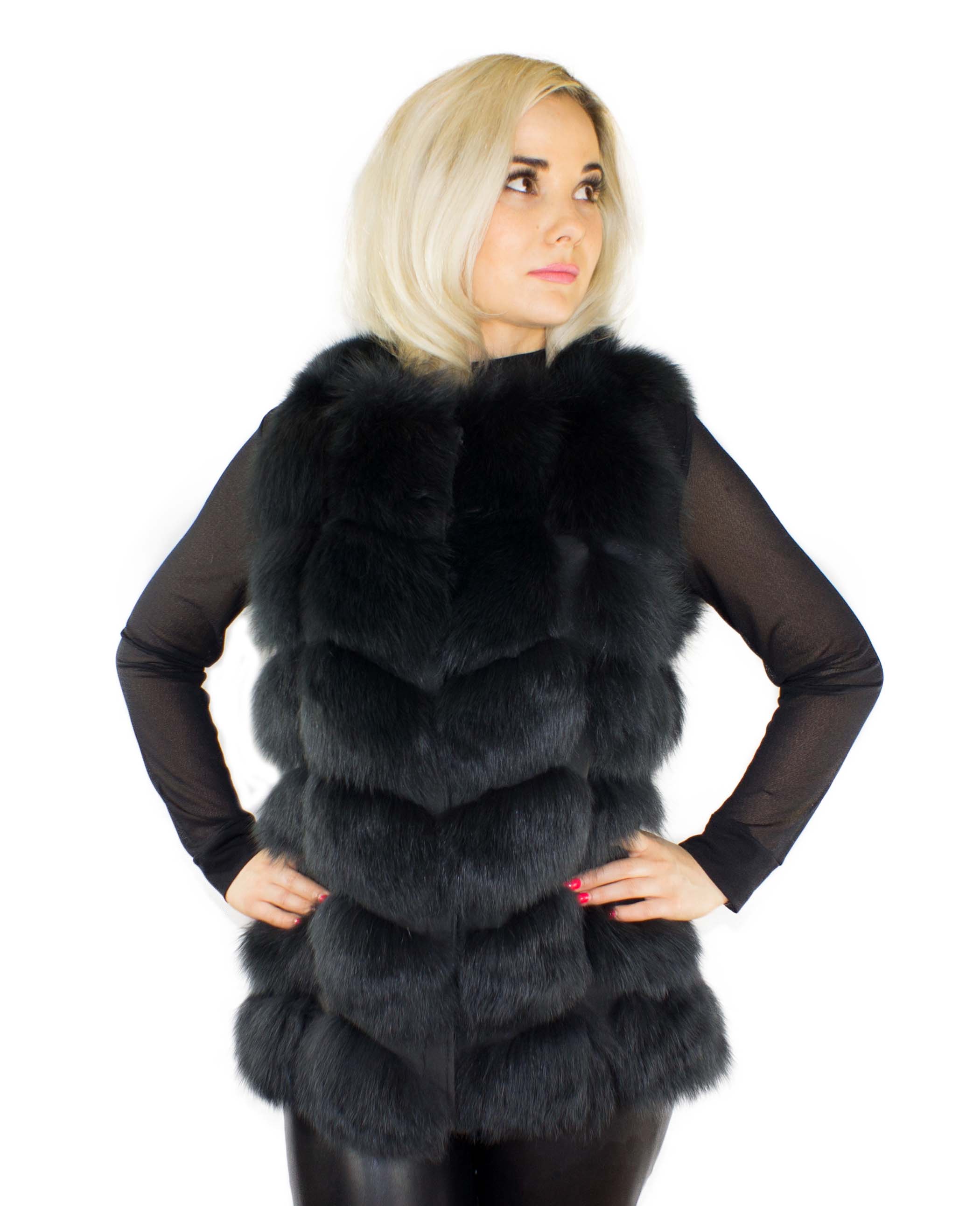 Pelzweste Fellweste Echtes Fell Fuchsweste  Pelzjacke