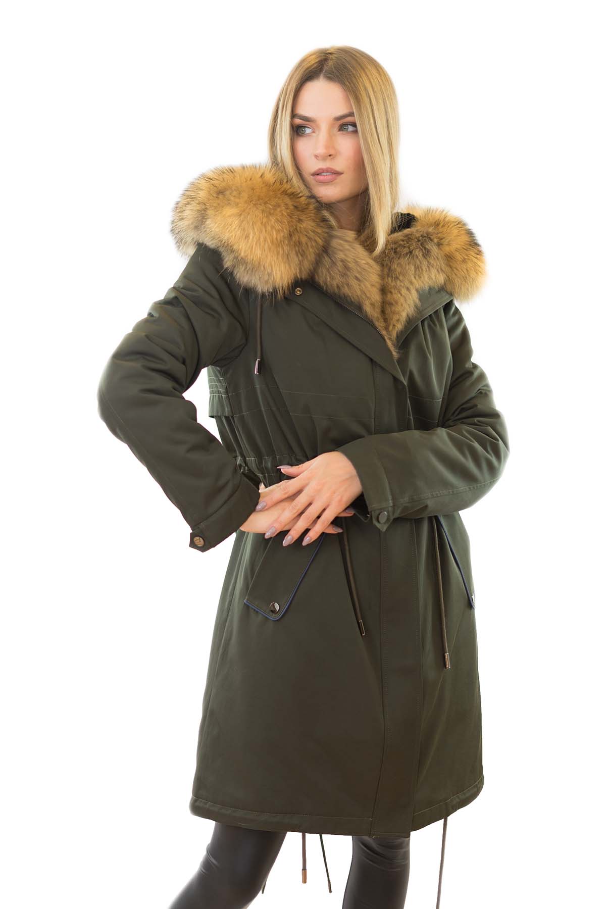 Winterparka mit Pelz Finnraccoon Winterparka mit Fell Pelzkragen